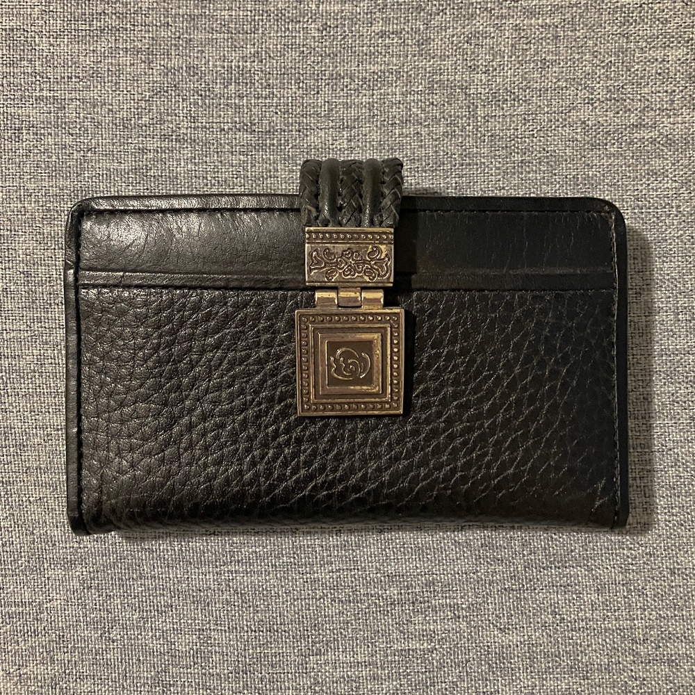 Small Bifold Pebbled Leather Wallet Black